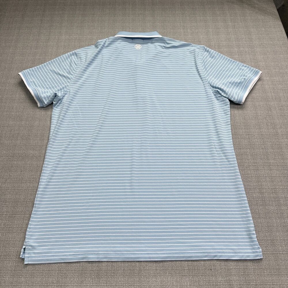 G/Fore Polo‎ Shirt Mens XL Blue Striped Performance Golf Casual Pullover - Picture 4 of 9